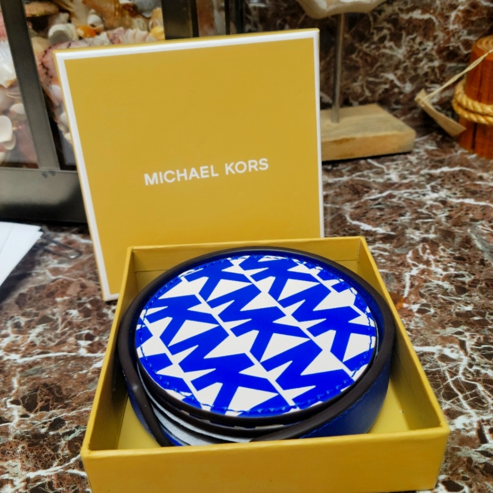 Michael Kors coasters set of 4 blue and white NWT